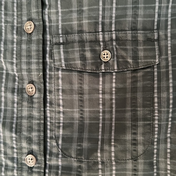 Toad and Company, size extra small, dark blue and purple pattern, button up, - Picture 2 of 6